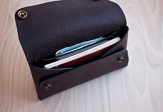 Тревел-кейс гаманець, портмоне "tour" ручної роботи, натуральна шкіра, на кнопці