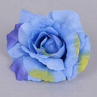 Головка розы 10 см синяя Цветы искусственные