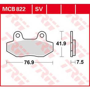 Мотоколодки TRW LUCAS MCB822 аналог FDB312 /TRW MCB525 / EBC FA086/ BREMBO 07HO13/BRAKING BR 673, фото 4