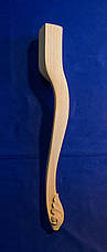 Ніжка кабріоль із листом дерев'яна різна. Опора гнута для столу, стільця, консолі.500 мм., фото 2