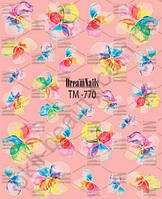 Слайдер-дизайн «Квіточки» TM - 770 Dream Nails (водні наклейки)