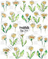 Слайдер-дизайн «Кульбабки» TM - 771 Dream Nails (водні наклейки)