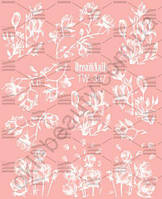 Слайдер-дизайн «Білі квіти» TW - 367 Dream Nails (водні наклейки)