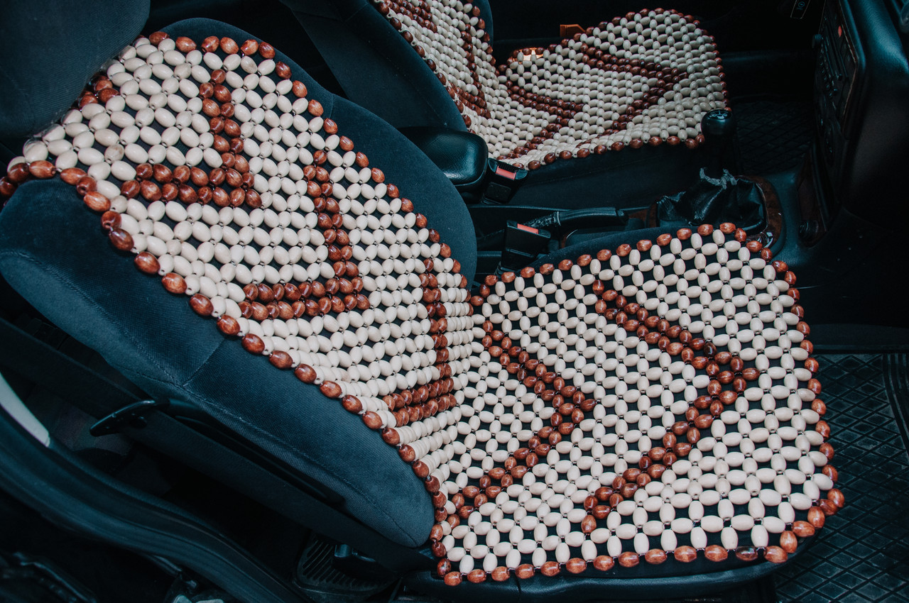 Комплект  дерев’яних масажних накидок на автокрісло 2шт, фото 1