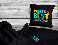 Подушка + плед "BEST GRANDMA"