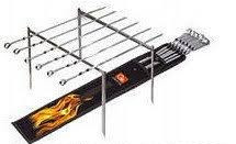 Набір у чохлі 6 шампурів куточок + 2 підставки в землю, фото 1