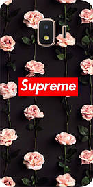 Бампер силіконовий для Samsung J2 Core 2018 J260F з картинкою supreme з трояндами