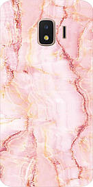 Оригінальний силіконовий чохол для Samsung J2 Core 2018 J260F з малюнком мармур рожевий