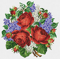 Набор для вышивания крестиком Розы. Размер: 26,8*26,8 см