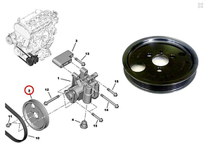 Шків насоса гідропідсилювача 4 струмочків Citroen Jumper III 2.2HDi 06- ОРИГИНАЛ 4009.P0