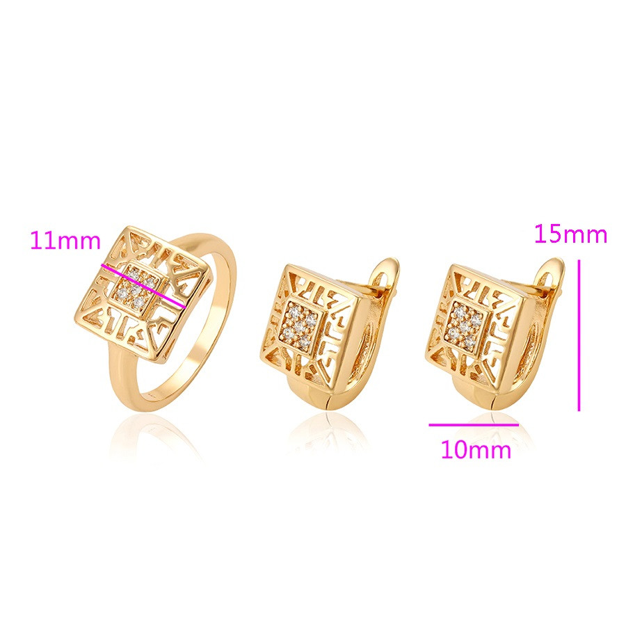 Набор серьги + кольцо 17 р. ХР Gold filled 18k - фото 4 - id-p911613883