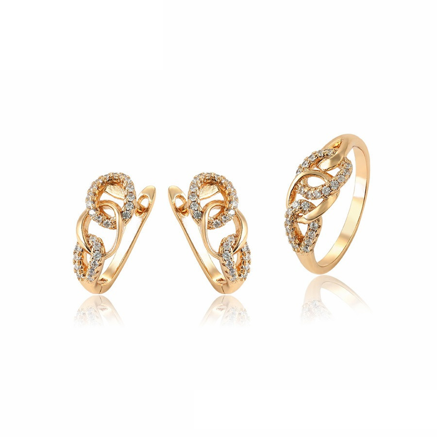 Набір сережки + кільце 21 р. ХР Gold filled 18k