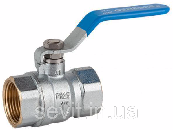 Кран кульовий муфтовий В-В Genebre (Іспанія) 3029 09 DN50 PN25 ДК50 РУ25 (латунь) ручка, фото 1