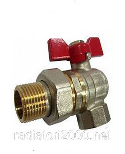 Кран кульовий з американкою 3/4" кутовий Koer (Чехія) 