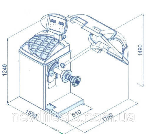 Балансировочный станок (вес колеса 70кг), (CB66 220V) BRIGHT - фото 6 - id-p912554940