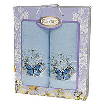 Набір рушників Gulcan Cotton 2' 50х90+70х140, темно-бузковий, 3225_babochka, фото 6