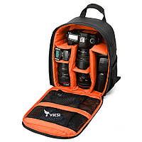 Компактный рюкзак для фотоаппарата и объективов Оранжевий