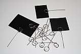 Крейдяні цінники 5х7 см із голкою тримачем 100 штук для написів крейдою і маркером грифельні чорні, фото 2