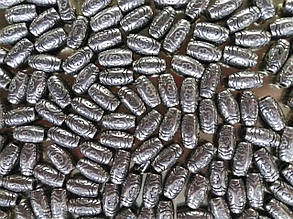 Намистини "бочонок з квіткою" світле срібло пластик 500 грам