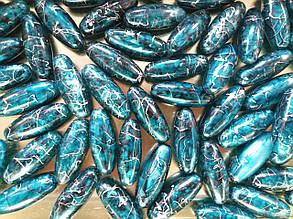 Бусини "бочечка" зелений мармур 500 грамів