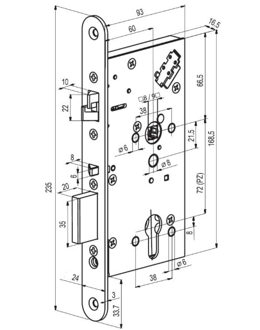 Замок электромеханический ABLOY EL 561 BS60мм врезной - фото 9 - id-p912667075