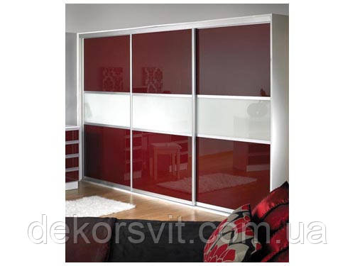 Фасади (для шаф, гардеробних) купе комбіновані наповнення лакобель, фото 1