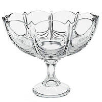 Фруктовниця цукерниця на ніжці скляна Bohemia Orion 22 см прозоре блюдо для фруктів 69004/99001/220