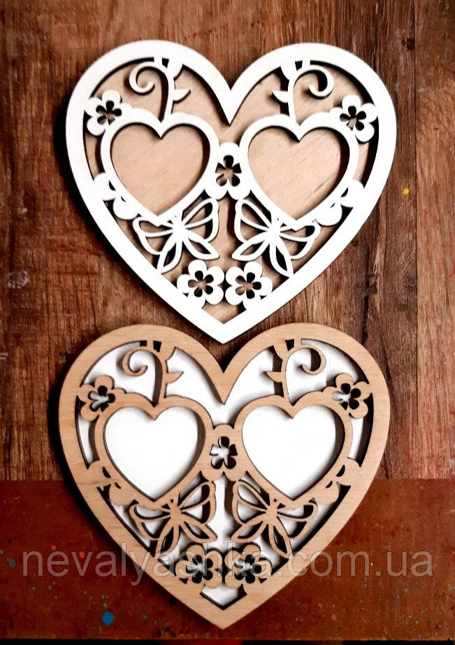 Підставка для Обручок Серце 13 см Дерев'яна Весільне сердечко підставка для весільних обручок
