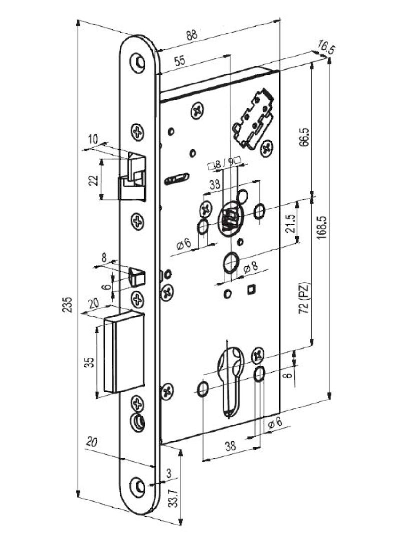 Замок электромеханический ABLOY EL 560 BS55мм R2.4 врезной - фото 10 - id-p912767708