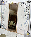 Розсувні двері купе в гардеробні (дзеркало, фарбований піскоструми, дзеркало бронза, фотодрук), фото 3