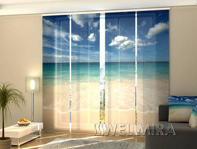 Панель фотошторів "Золотий пісок" 240 х 240 см фото штори з малюнком шторі панельна штора