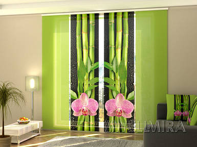 Панель фотошторів "Орхіді і бамбук 3" 240 х 240 см фото штори штори панель штора