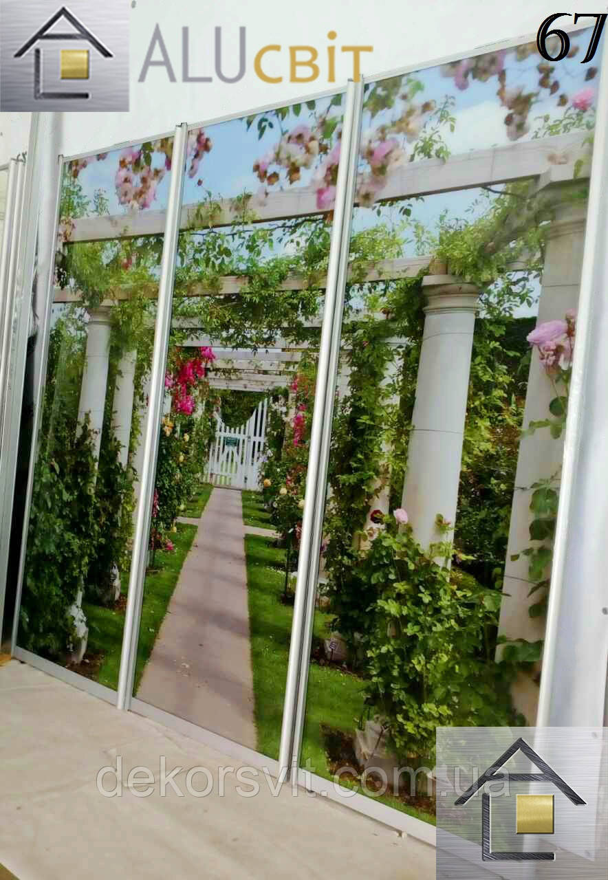 Розсувні двері купе (у шафі, гардеробні) фотодрук, лакобель, піскоструми, фото 1