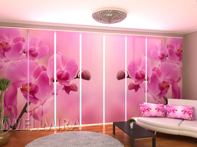 Панельрні Фото шторі "Розова орхідея 2 480 х 240 см