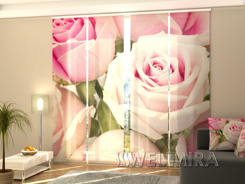 Фотоштори "Королеві троянди" 240 х 240 см фото штори шторі панель штора