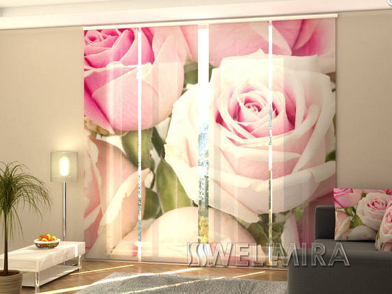 Фотоштори "Королеві троянди" 240 х 240 см фото штори шторі панель штора, фото 2