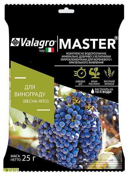 Мінеральне добриво MASTER для винограду 25 г NPK 17-6-18 + mc Valagro, фото 1