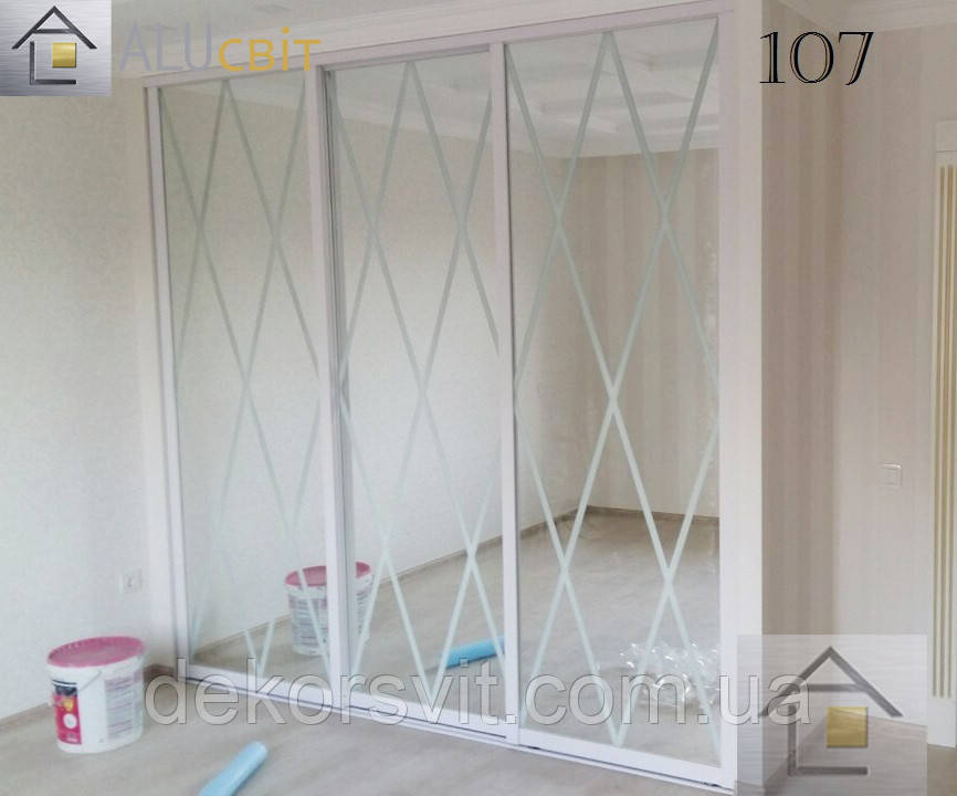 Двері купе (міжкімнатні перегородки, гардеробні) на монорельсі ДСП, дзеркало, фото 1