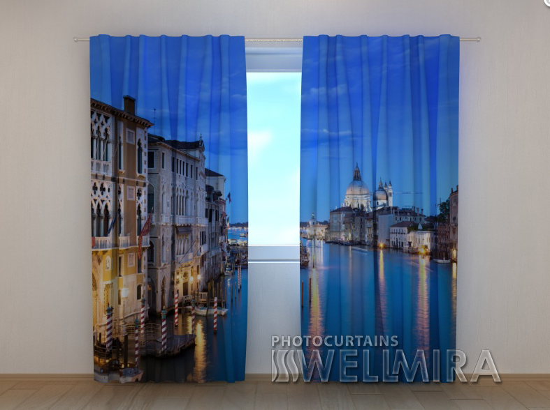 Фотоштори "Вечерня Венеція 2, 250 х 260 см фото штори з рисом Шторі