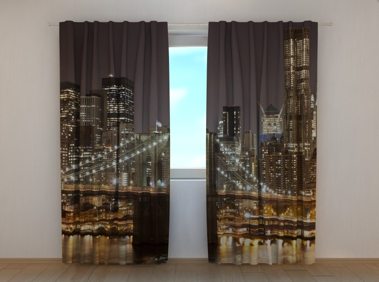 Фотошторы "Манхеттенський міст 4" 250 х 260 см фото штори з малюнком штори
