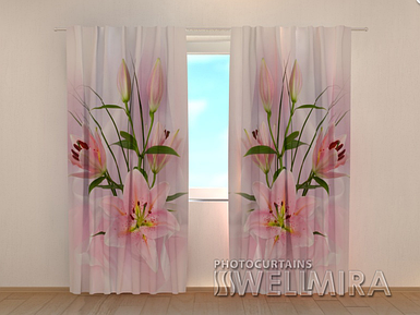 Фотошторы "Прекрасні лілії" 250 х 260 см квіти фото штори штори з малюнком