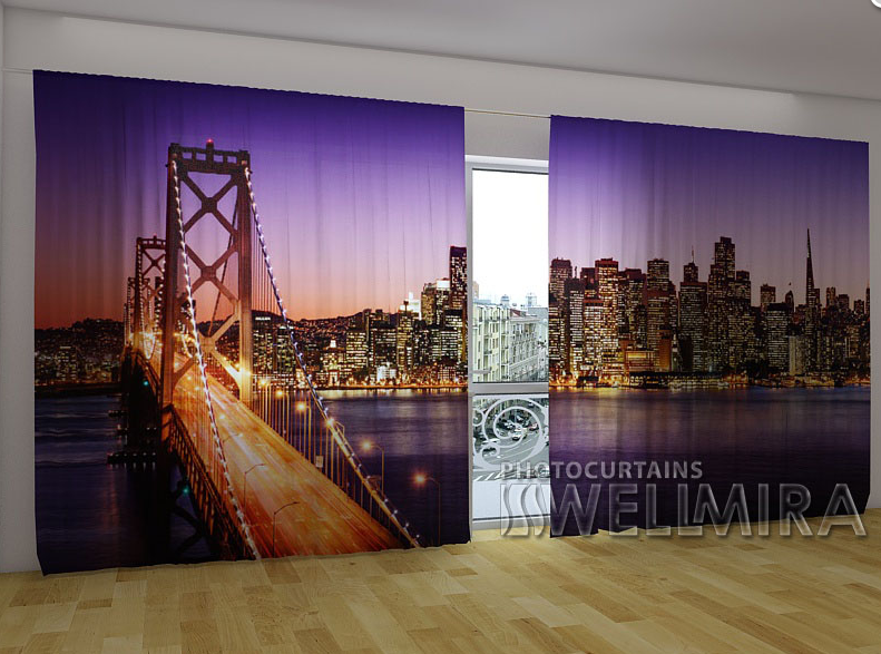 Панорамні фотоштори "Сан-Франциско" 270 х 500 см фото штори панорамні шторі