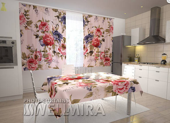 Фотошторы для кухні "Квіткова фантазія" 150 х 250 см фото штори на кухню штори, фото 2
