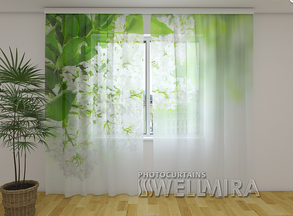 Фотографія Тюль з рисунком Біла сирен 250 см 260 см фотографію, фото 2