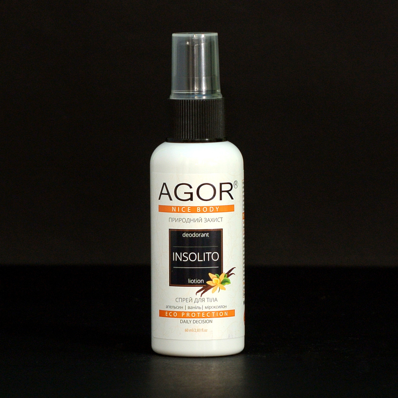 Рідкий дезодорант з алунітом і ефірною олією ванілі INSOLITO Agor 60 мл