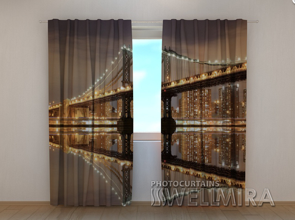 Фотошторы "Бруклінський міст" 250 х 260 см фото штори з малюнком штори, фото 2