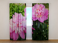 Фотошторы "Пионы" 250 х 260 см цветы фото штори шторы с рисунком