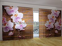 Панорамные Фотошторы "Орхидеи и дерево" 270 х 500 см фото шторы панорамні штори