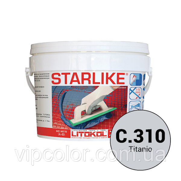 Litokol Starlike С. 310 Титановий 1 кг затирка для укладання плитки і фуги швів STRTTN0001