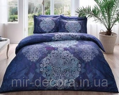 Постільна білизна Tac сатин Digital Shayna mor фіолетовий євро, фото 1